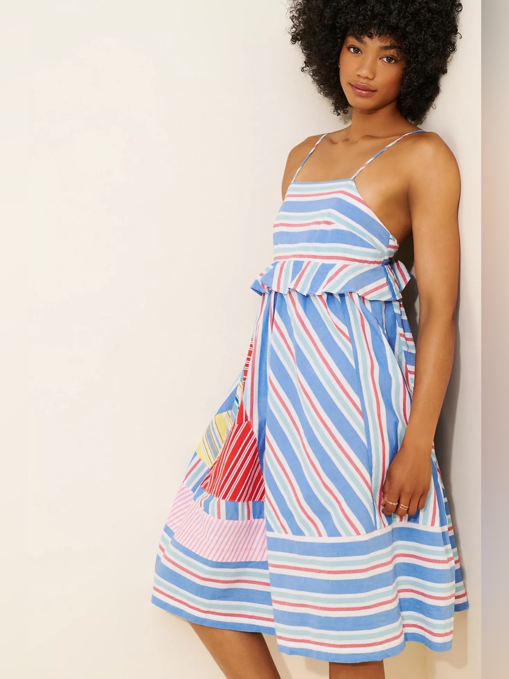 New Anthropologie Celandine Square Neck Knee-Length Dress Size L